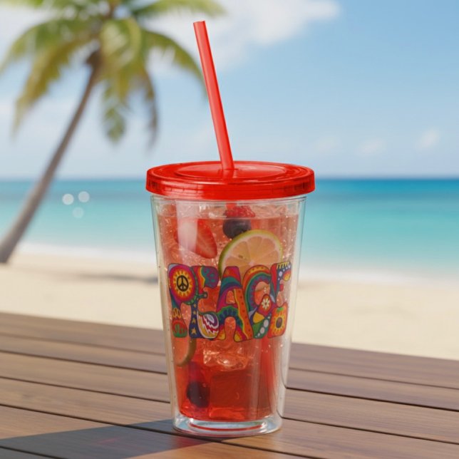 Copo De Acrílico Tumbler de acrílico de paz (Criador carregado)