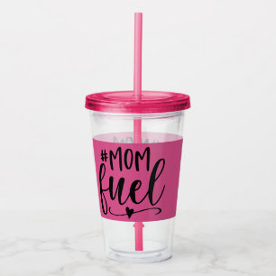 Copo De Acrílico Tumbler de Acrílico Hashtag Mom Fuel