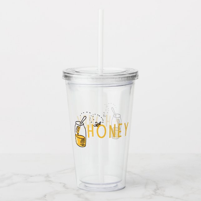 Copo De Acrílico Tumbler de Acrílico Mel (Frente)