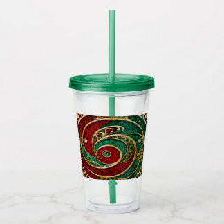 Copo De Acrílico Tumbler de Acrílico Natal Feriado Verde Dourado Ve