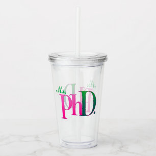 Copo De Acrílico Tumbler de Acrílico Pink & Green PhD