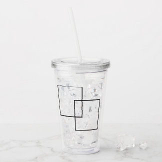Copo De Acrílico Tumbler de Acrílico Quadrados Geométricos Minimali