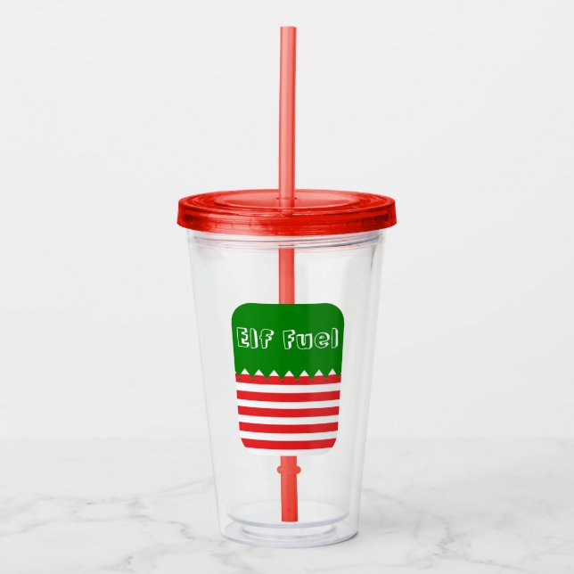 Copo De Acrílico Tumbler de Combustível Elf de Natal (Frente)