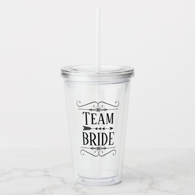 COPO DE ACRÍLICO TUMBLER DE FESTA BRIDAL DE BRIDE DE EQUIPE (Frente)