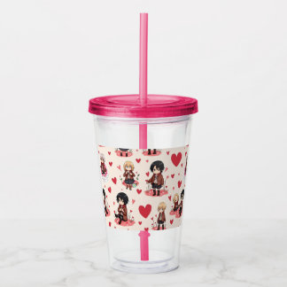 Copo De Acrílico TUMBLER DE LIMPEZA DO ANIME DO dia de os namorados