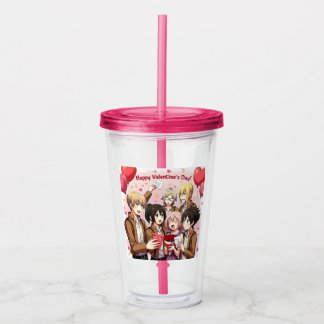Copo De Acrílico TUMBLER DE LIMPEZA DO ANIME DO dia de os namorados