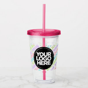 Copo De Acrílico Tumbler de logotipo personalizado com palha sem mí
