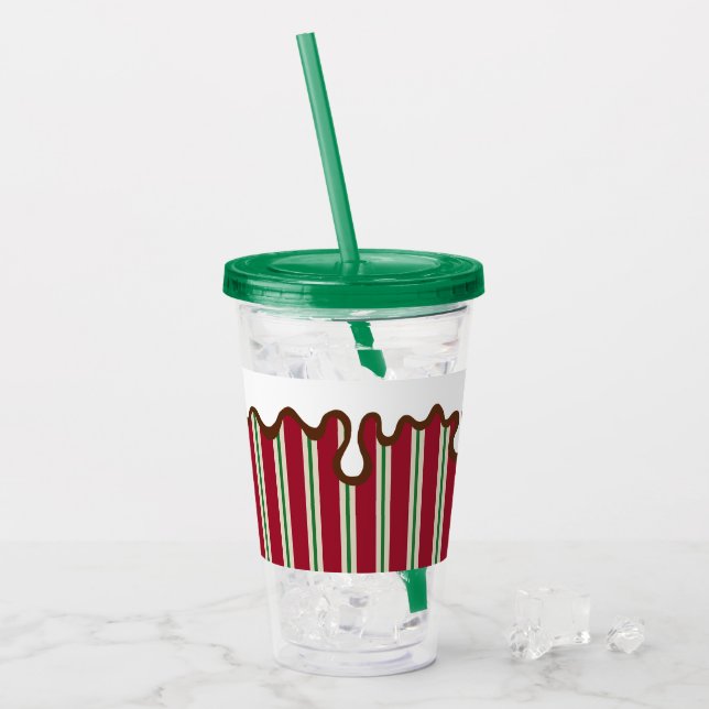 Copo De Acrílico Tumbler de Menta de Feriado (Gelo frontal)