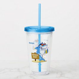 Copo De Acrílico Tumbler de nome personalizado de Shark engraçado