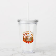 Tumbler de Outono Feliz Ratinho Fofo