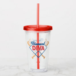 Copo De Acrílico Tumbler do Jogo do Baseball e do Softball