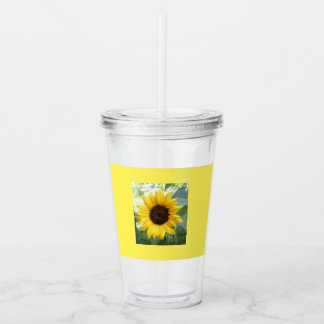 Copo De Acrílico Tumbler do plástico do girassol do verão