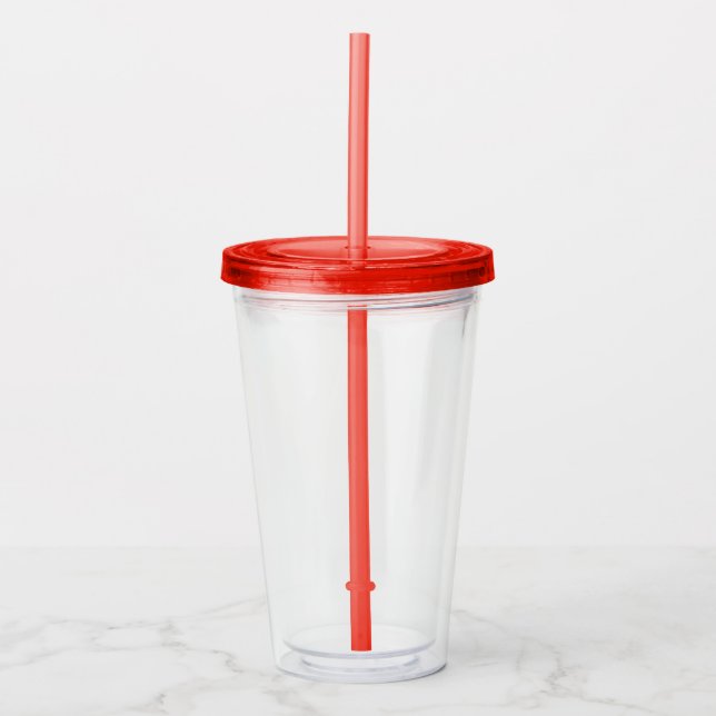 Copo De Acrílico Tumbler & palha acrílicos (Frente)