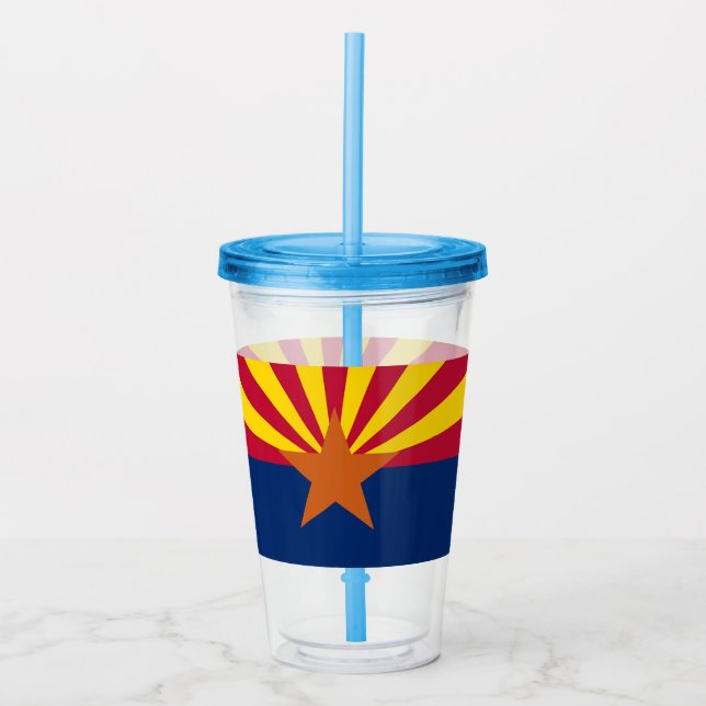 Copo De Acrílico Tumbler Patriótico Acrílico com bandeira Arizona,  (Frente)