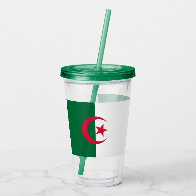 Copo De Acrílico Tumbler Patriótico Acrílico com bandeira da Argéli (Verso)