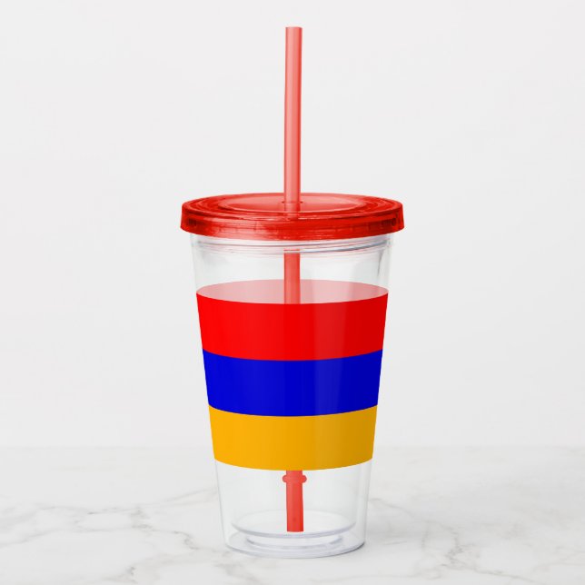 Copo De Acrílico Tumbler Patriótico Acrílico com bandeira da Armêni (Frente)