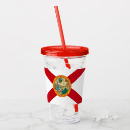 Copo De Acrílico Tumbler Patriótico Acrílico com bandeira da Flórid