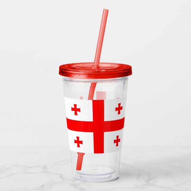 Copo De Acrílico Tumbler Patriótico Acrílico com bandeira da Geórgi (Verso)