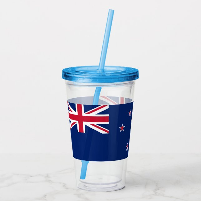 Copo De Acrílico Tumbler Patriótico Acrílico com bandeira da Nova Z (Verso)