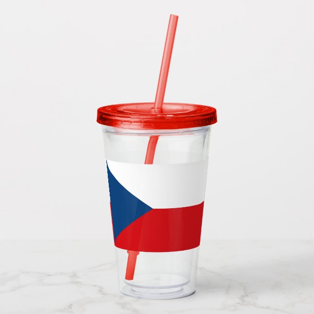 Copo De Acrílico Tumbler Patriótico Acrílico com bandeira da Tcheci (Verso)