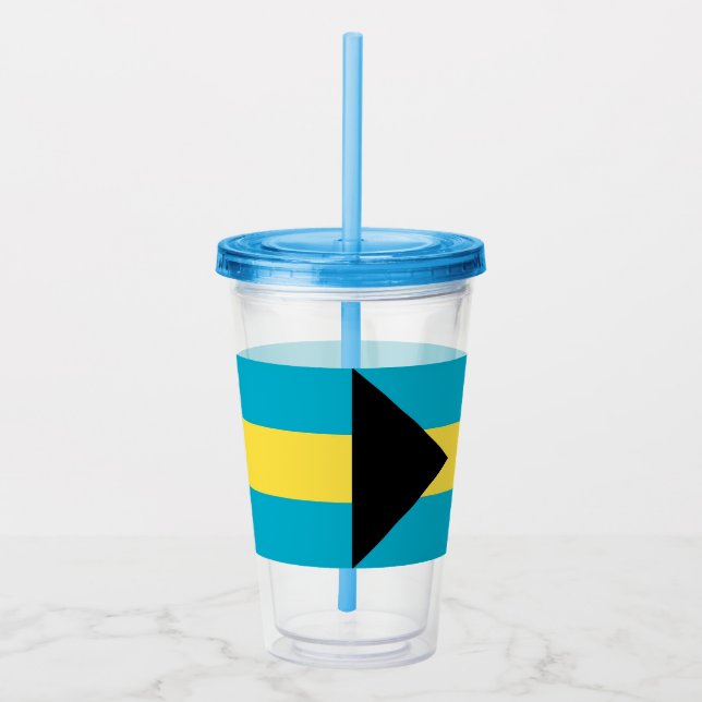 Copo De Acrílico Tumbler Patriótico Acrílico com bandeira das Baham (Direita)