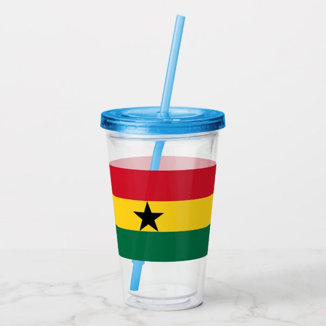Copo De Acrílico Tumbler Patriótico Acrílico com bandeira de Gana (Verso)
