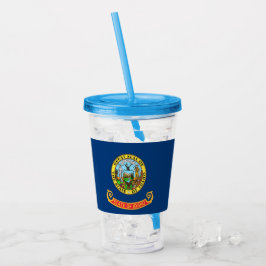 Copo De Acrílico Tumbler Patriótico Acrílico com bandeira de Idaho
