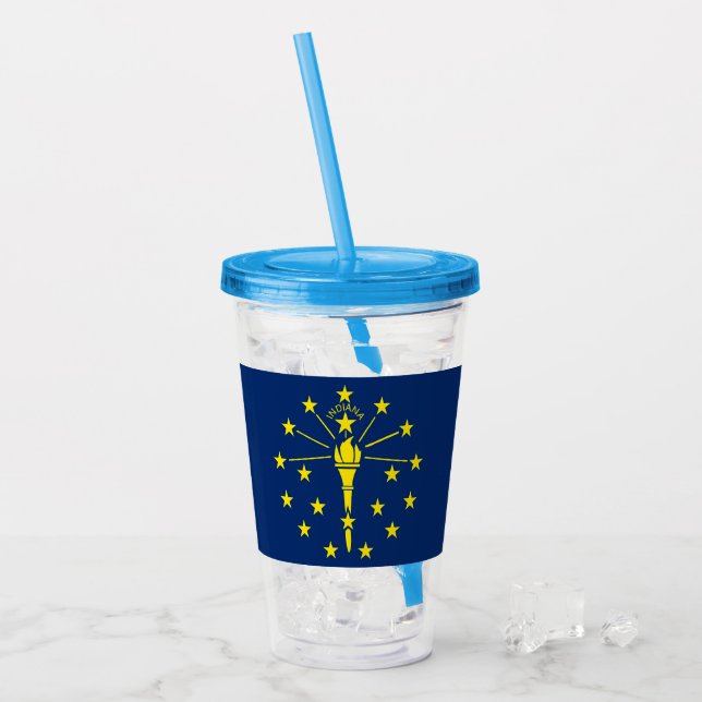 Copo De Acrílico Tumbler Patriótico Acrílico com bandeira de Indian (Gelo frontal)