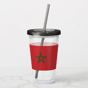 Copo De Acrílico Tumbler Patriótico Acrílico com bandeira de Marroc