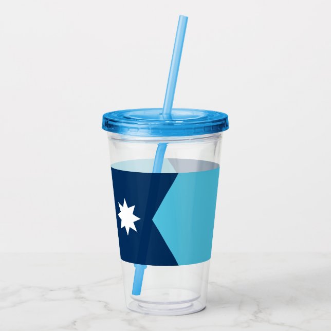 Copo De Acrílico Tumbler Patriótico Acrílico com bandeira de Minnes (Verso)