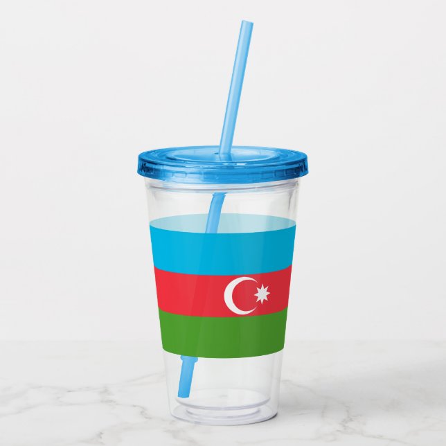 Copo De Acrílico Tumbler Patriótico Acrílico com bandeira do Azerba (Verso)