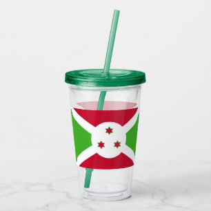Copo De Acrílico Tumbler Patriótico Acrílico com bandeira do Burund