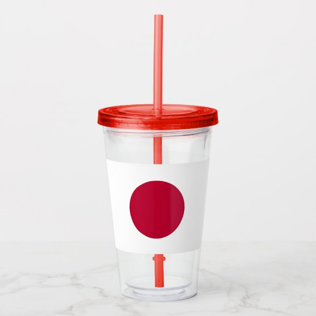 Copo De Acrílico Tumbler Patriótico Acrílico com bandeira do Japão (Frente)