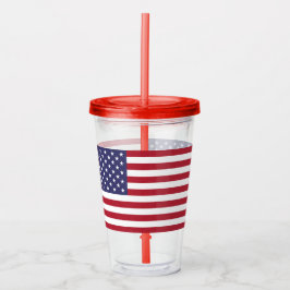 Copo De Acrílico Tumbler Patriótico Acrílico com bandeira dos EUA
