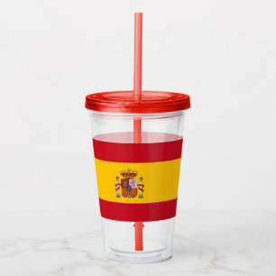 Copo De Acrílico Tumbler patriótico com a bandeira da espanha
