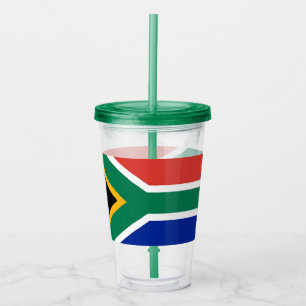 Copo De Acrílico Tumbler patriótico com a bandeira de África do S