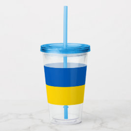 Copo De Acrílico Tumbler Patriótico com bandeira da Ucrânia