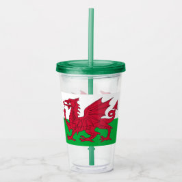 Copo De Acrílico Tumbler Patriótico com bandeira de Gales