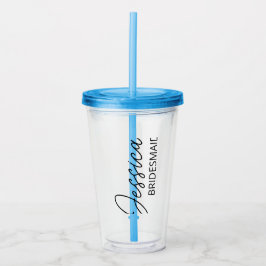 Copo De Acrílico Tumbler Personalizado/ Bridesmaid Gift/ Café Força