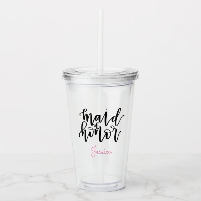 Copo De Acrílico Tumbler personalizado do acrílico da madrinha de (Frente)