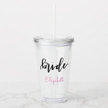 Tumbler personalizado do acrílico da noiva