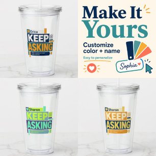 Copo De Acrílico Tumbler Personalizado para Continuar Perguntando