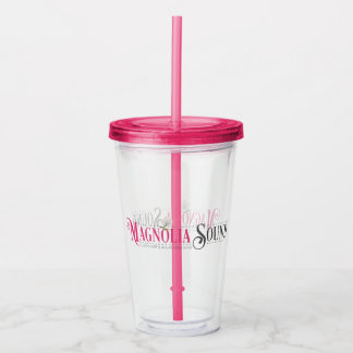 Copo De Acrílico Tumbler Som Magnolia Rosa