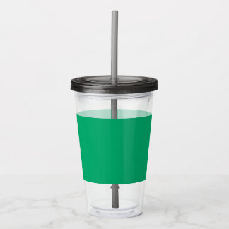 Copo De Acrílico Tumbler Verde-Esmeralda Personalizado com Palha