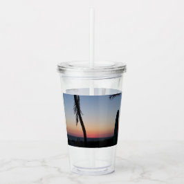 Copo De Acrílico Um pôr do sol tropical colorido sobre um