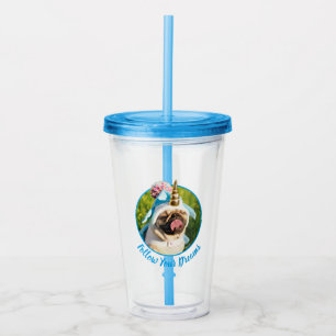 Copo De Acrílico Unicorn Pug