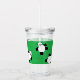 Copo De Acrílico Urso-panda com erva