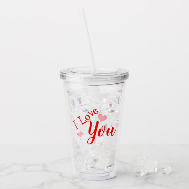 Copo De Acrílico Vaso de acrílico - Te amo (Gelo frontal)