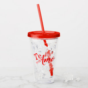Copo De Acrílico Vaso de ílico - Te Amo - Personalizável
