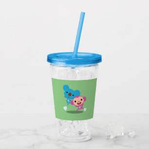 Copo De Acrílico Verde do Tumbler de Koby e de Momo